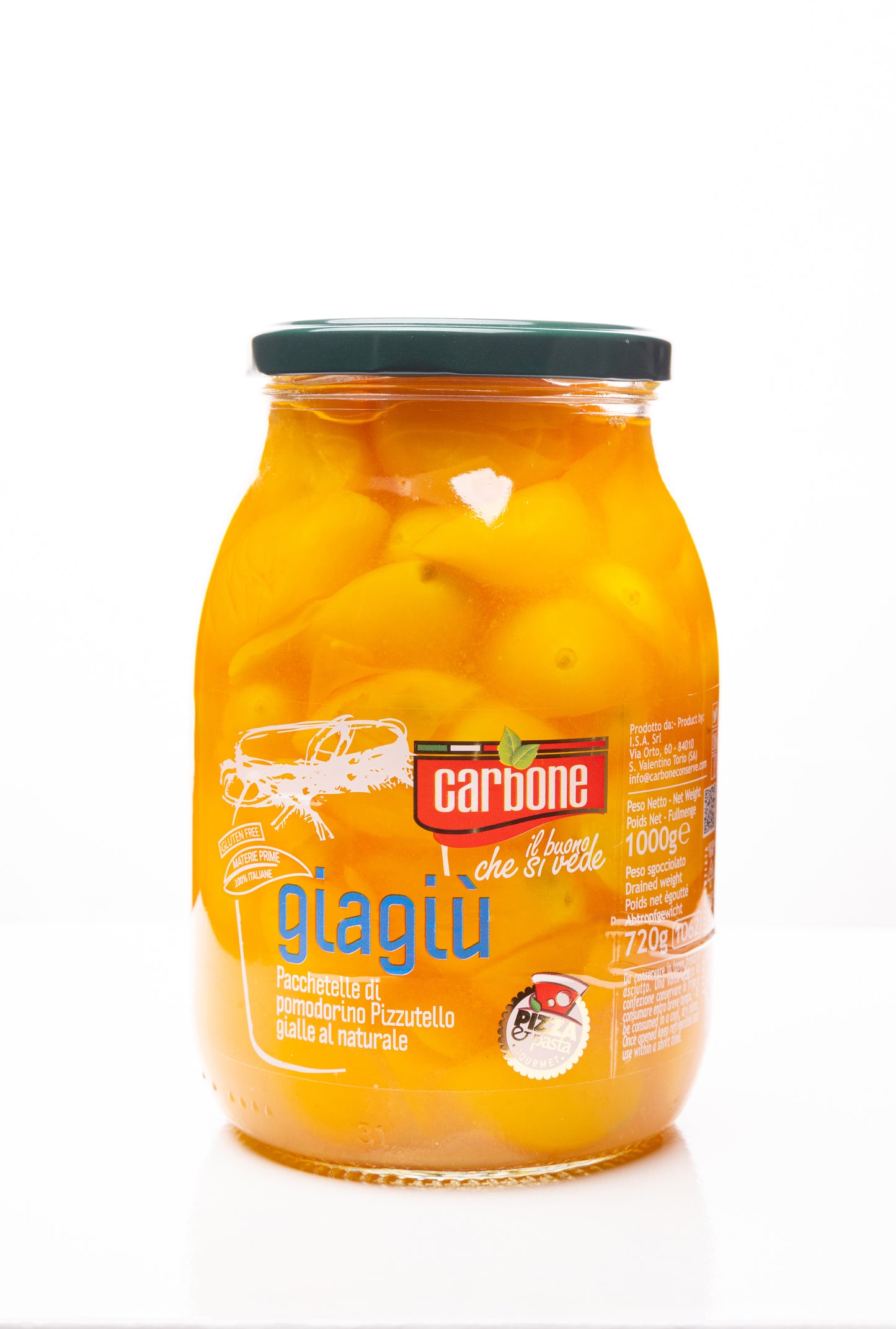 Pomodoro del piennolo giallo "giagiu" al naturale "Carbone" 1062ml
